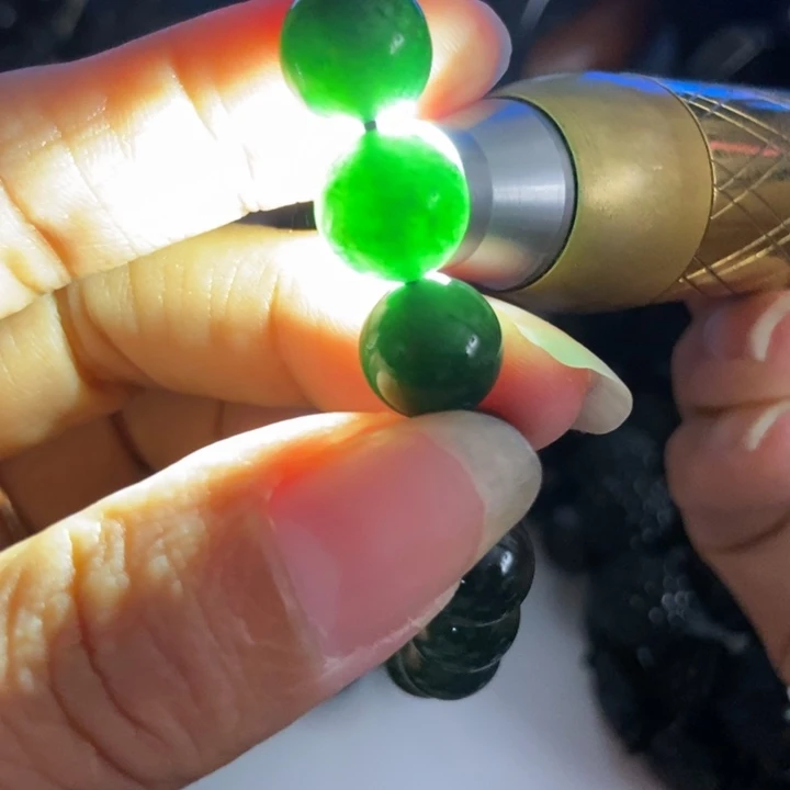 翡翠未镶嵌手链墨翠11
