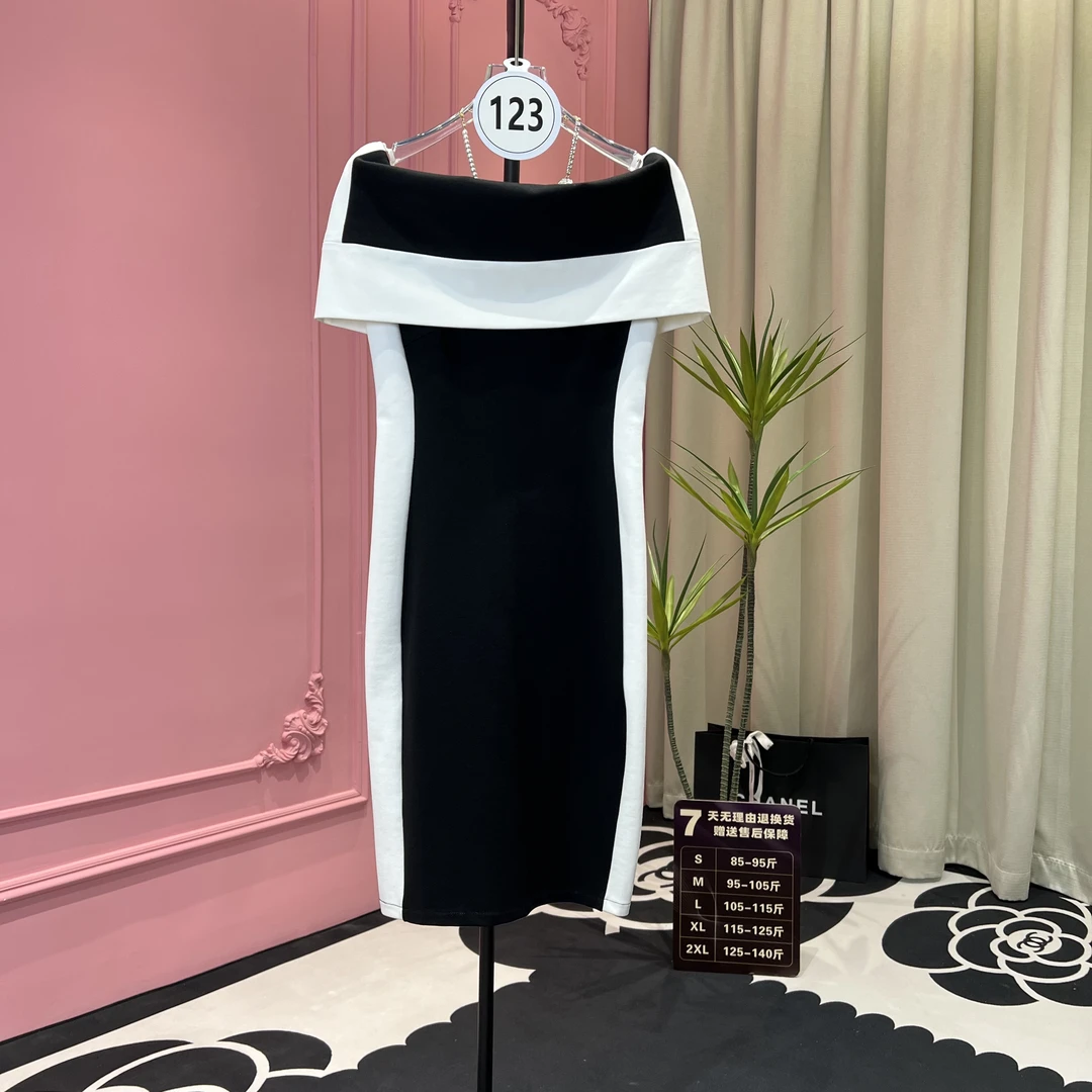 【甄菲】123号 8883黑色气质绝美高级感修身显瘦连衣裙