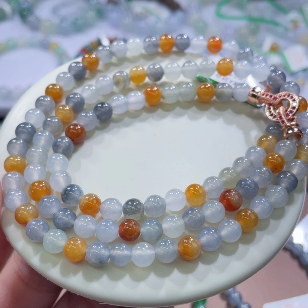 未镶嵌手链翡翠清货亏出，卡6四彩