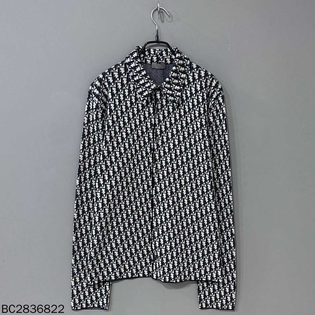 99新 DIOR/迪奥 老花满印针织衬衫外套/99新/M码/36822
