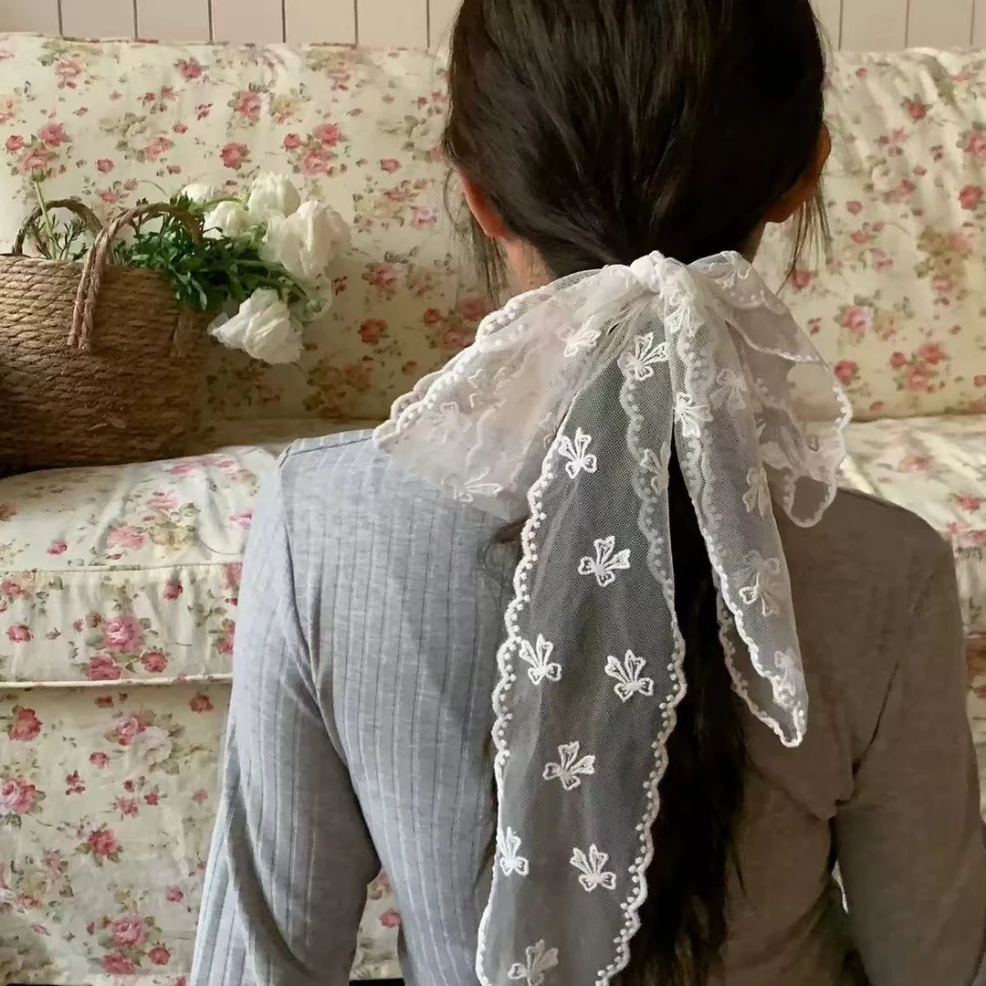 蝴蝶结宽蕾丝花边刺绣洛丽塔发饰丝巾发带蝴蝶结花束腰带