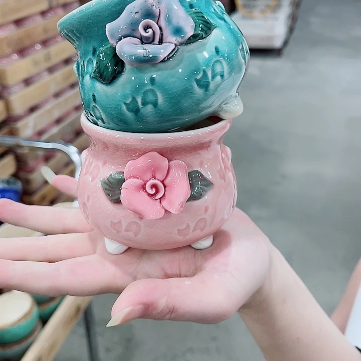 有孔，凑10元包邮陶瓷花盆发货！