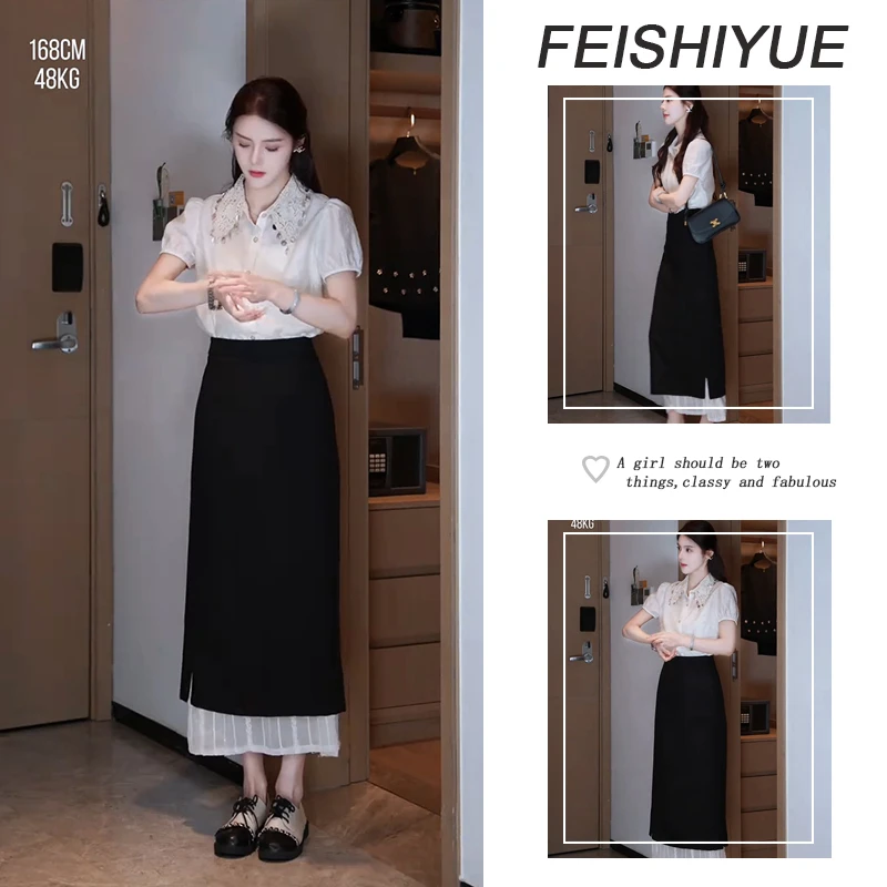 超火夏季穿搭新款套装女2025设计感洋气衬衫上衣气质半身裙两件套