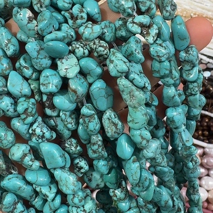 玛瑙/玉髓合金珠宝半成品2条蓝色随形