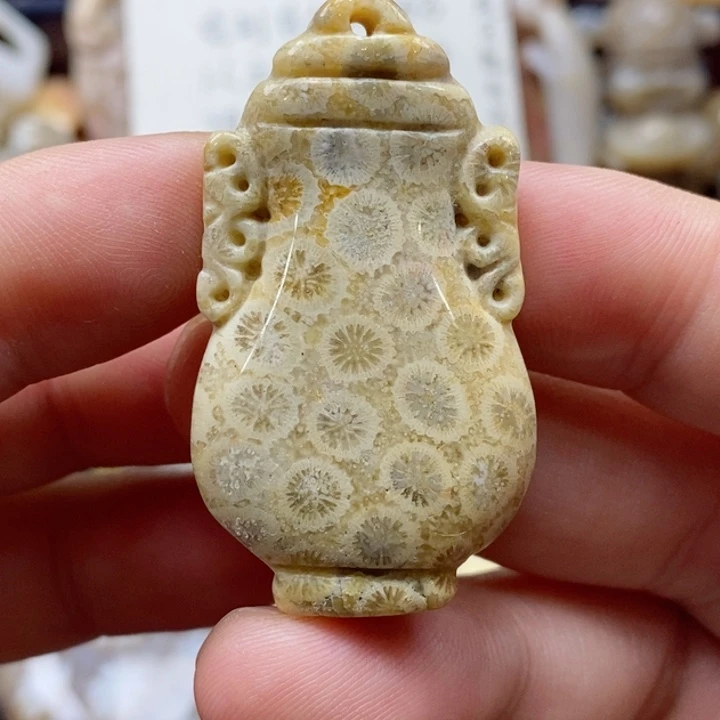 硅化珊瑚（珊瑚玉）颈饰未镶嵌