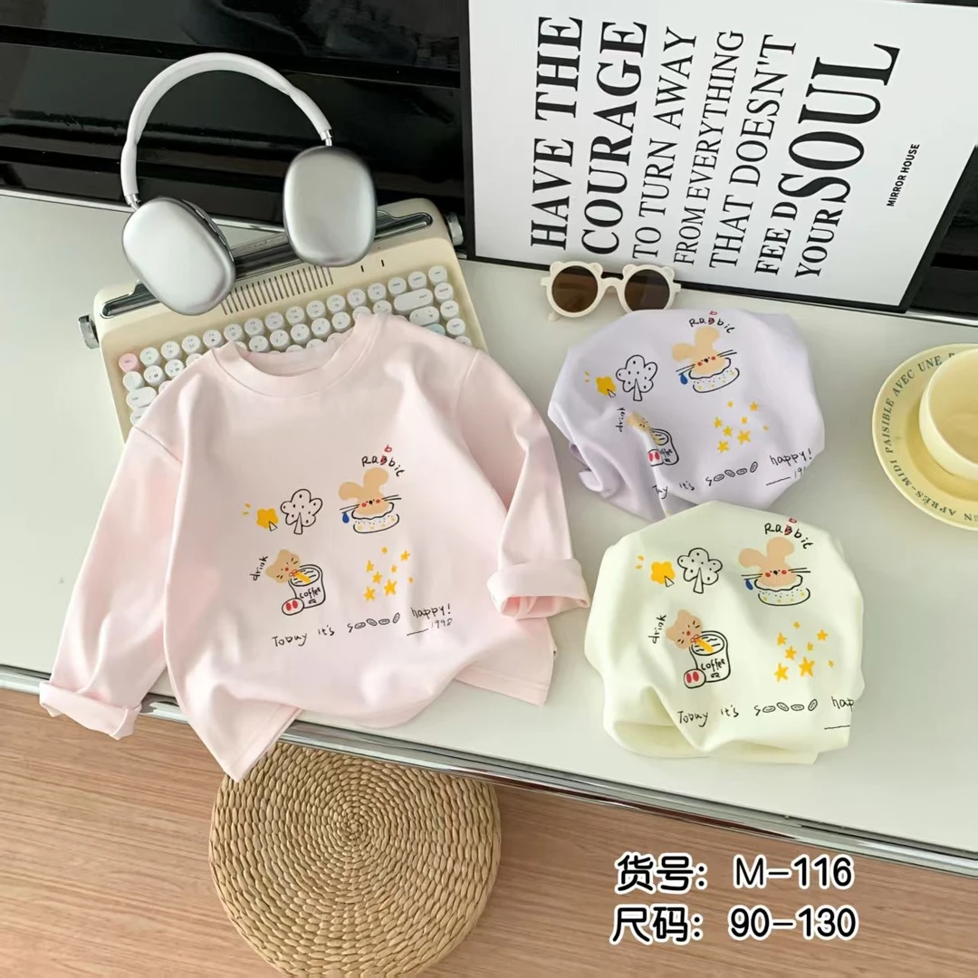 M-116卡通圆领打底衫（紫色）