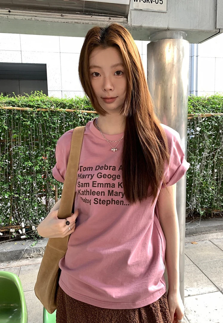 【dd】树莓粉色 休闲短袖纯棉高质感