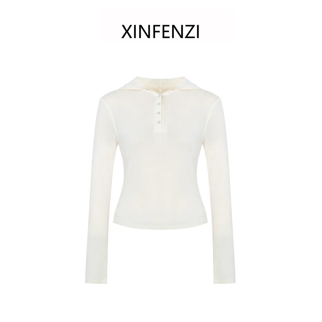 【雨爱】XINFENZI 莱赛尔显瘦连帽上衣 FS33920