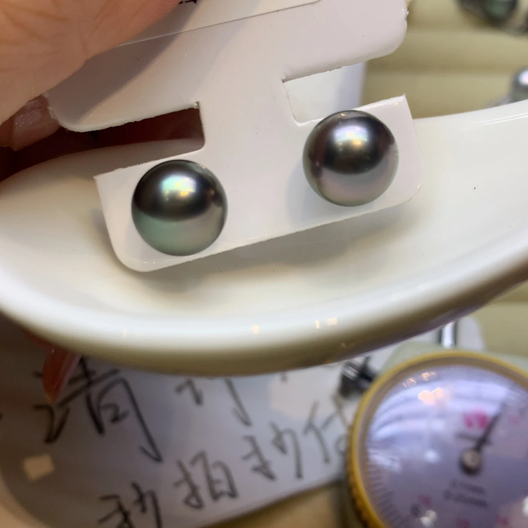 银S925镶嵌耳饰海水珍珠