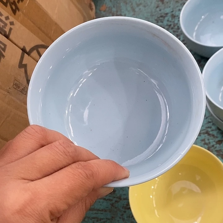 摆件陶蓝稀土5寸碗