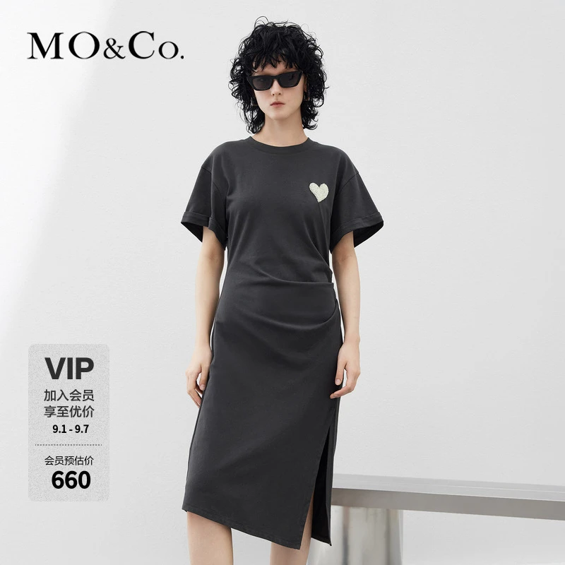 【抗菌防螨】MOCO爱心珠片解构高腰连衣裙MBD1DRST33
