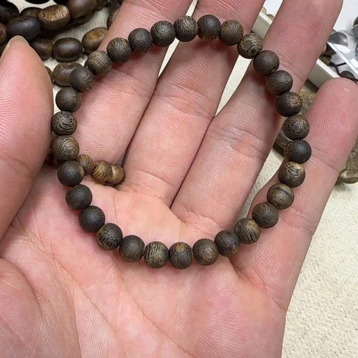 沉香木手串夜*子奇楠沉香单圈0.6-4沉水