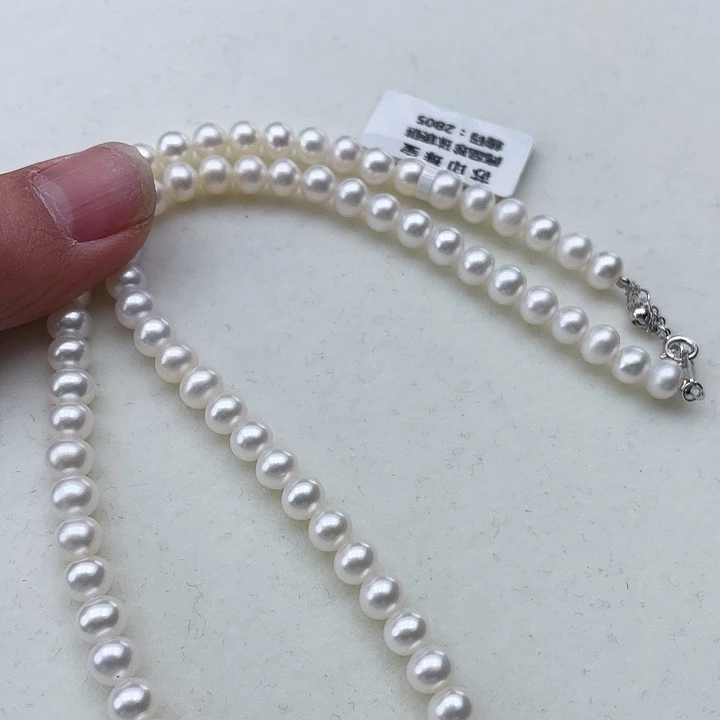 淡水珍珠颈饰银S925镶嵌卡5-6冷白光高品