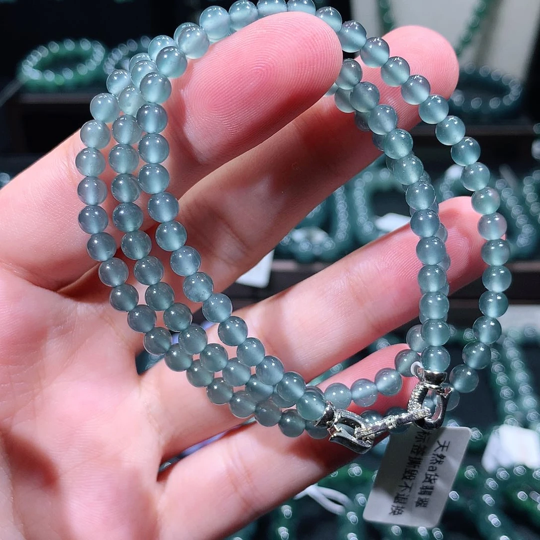 手链翡翠未镶嵌天然a货翡翠项链4.8