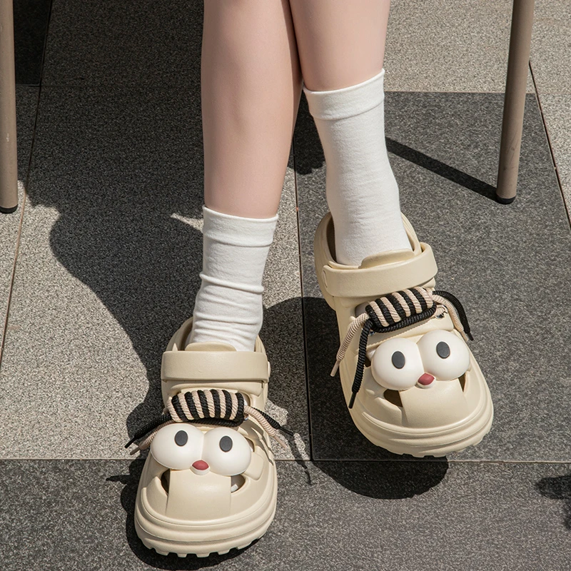 洞洞鞋足弓支撑夏季防滑防臭外穿eva踩屎感增高厚底沙滩凉鞋女士