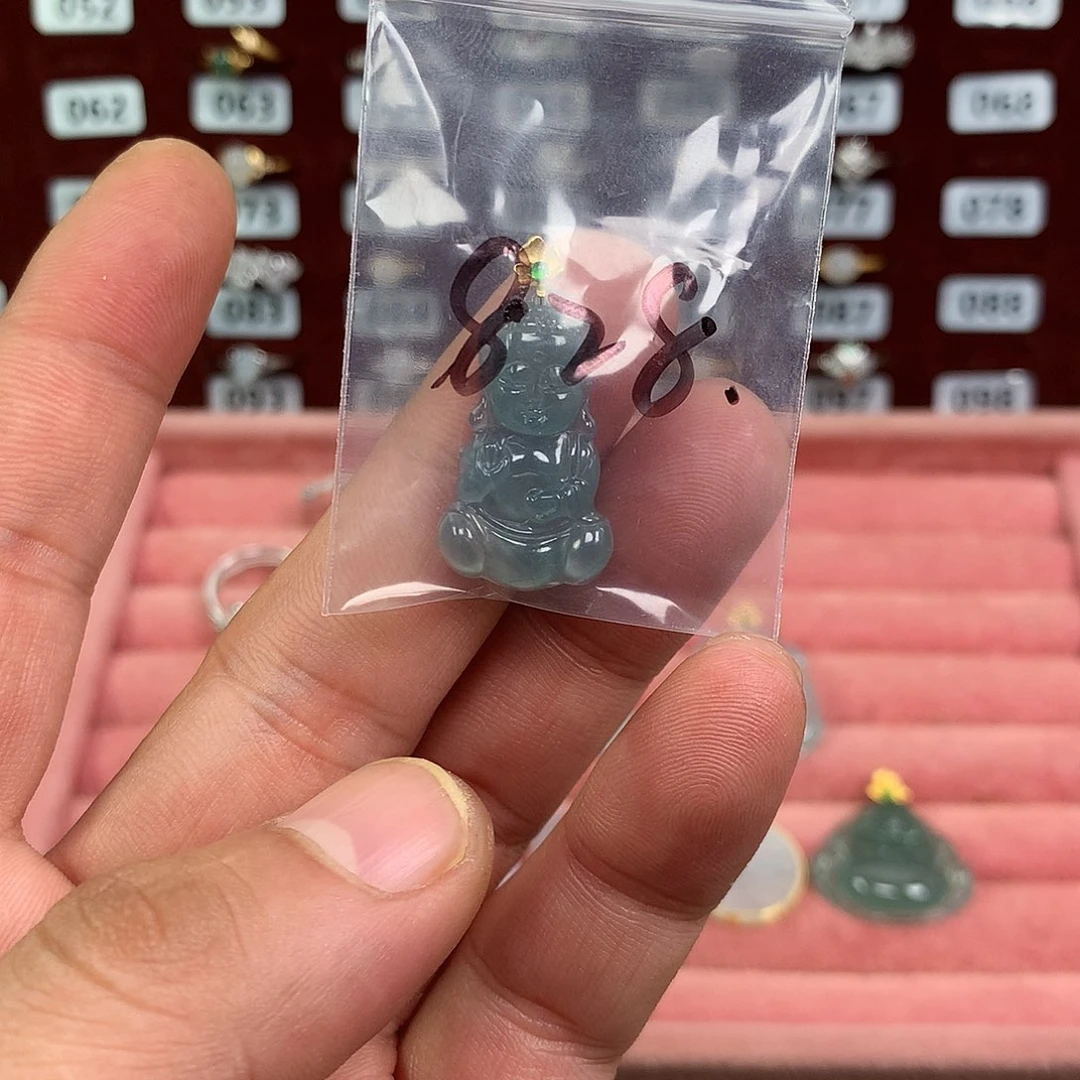 琪***七翡翠银S925镶嵌戒指828