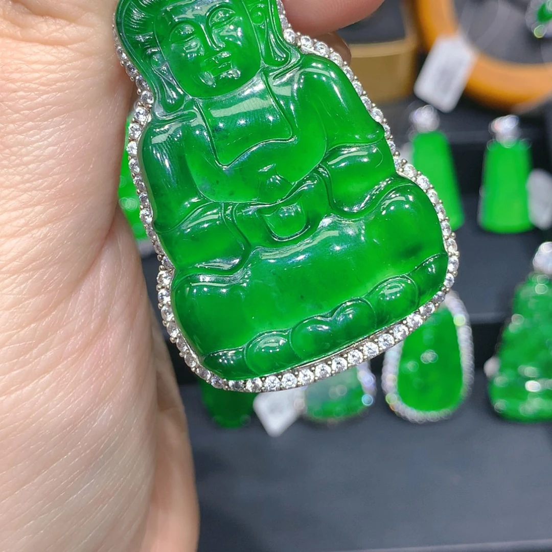 【闪购商品】颈饰银S925镶嵌翡翠柒姐