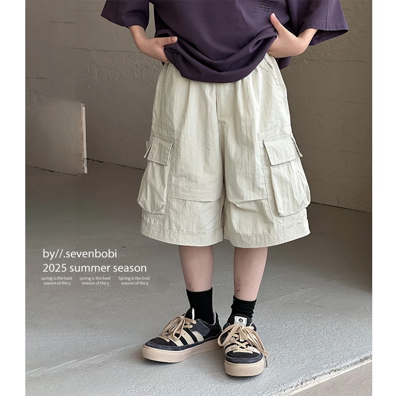 【现货】男童短裤夏季薄款外穿2025新款儿童夏装休闲五分裤中大童