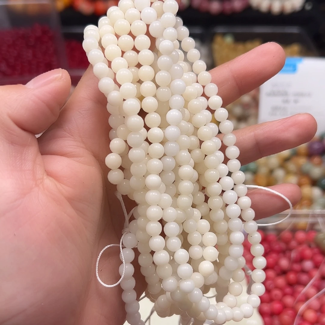 手串菩提根/象牙果110颗卡6白色圆珠