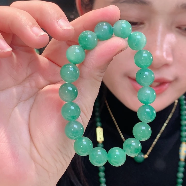 石英质玉（非洲翠）未镶嵌手链卡11