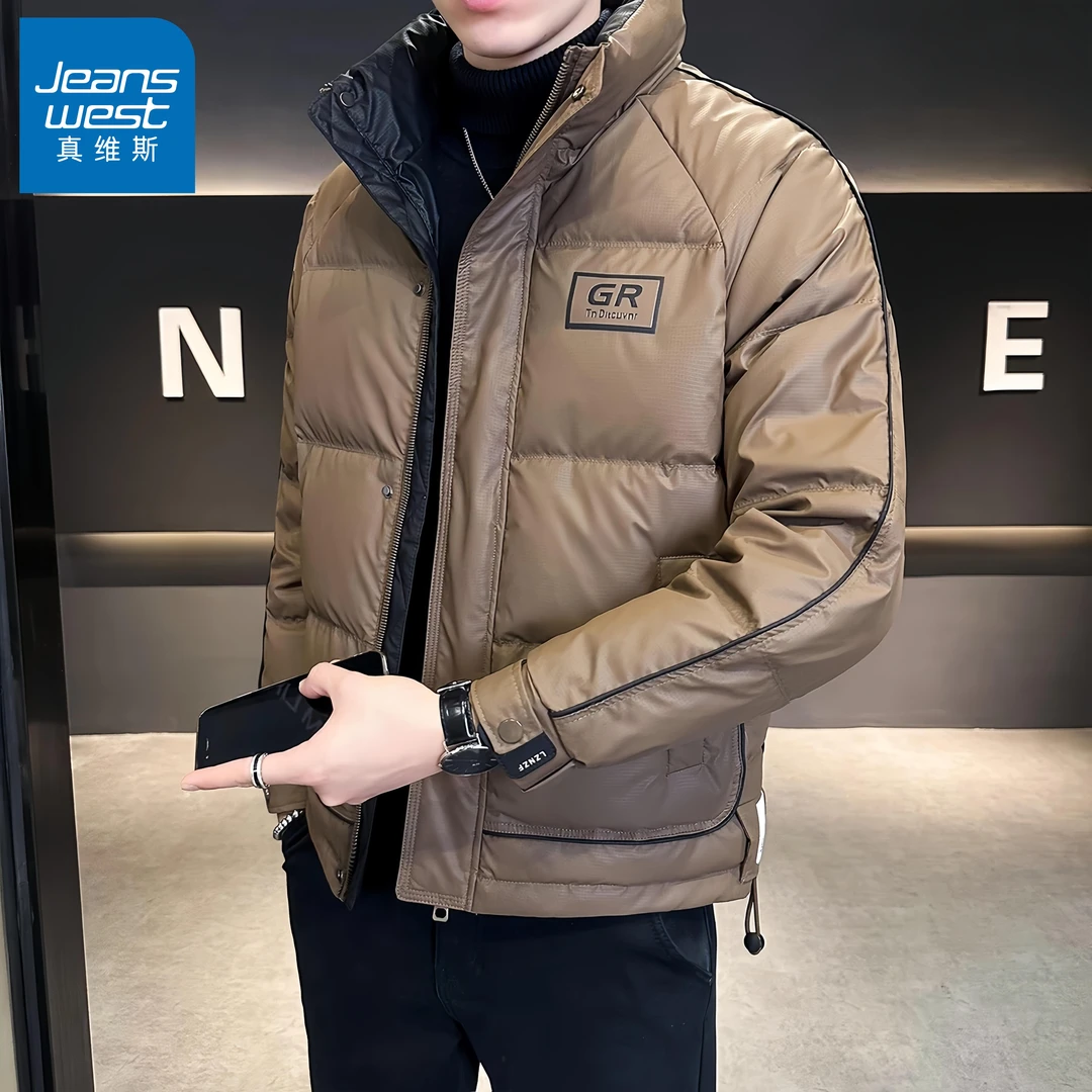 真维斯Jeanswest/新款男士羽绒服冬季时尚休闲保暖夹克帅气外套潮