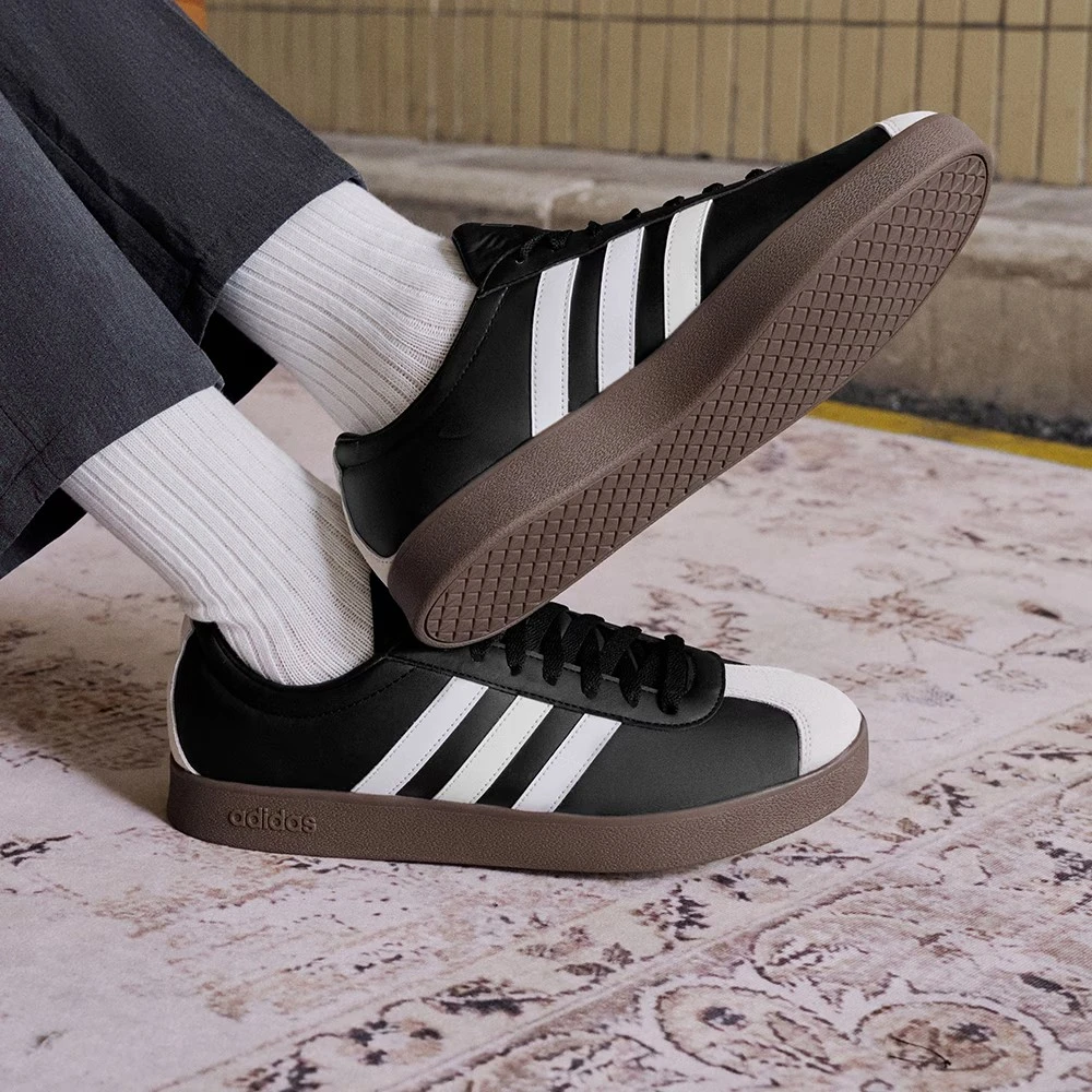 adidas VL COURT 2.0 复古运动休闲板鞋小白鞋德训鞋 黑色 JQ2471