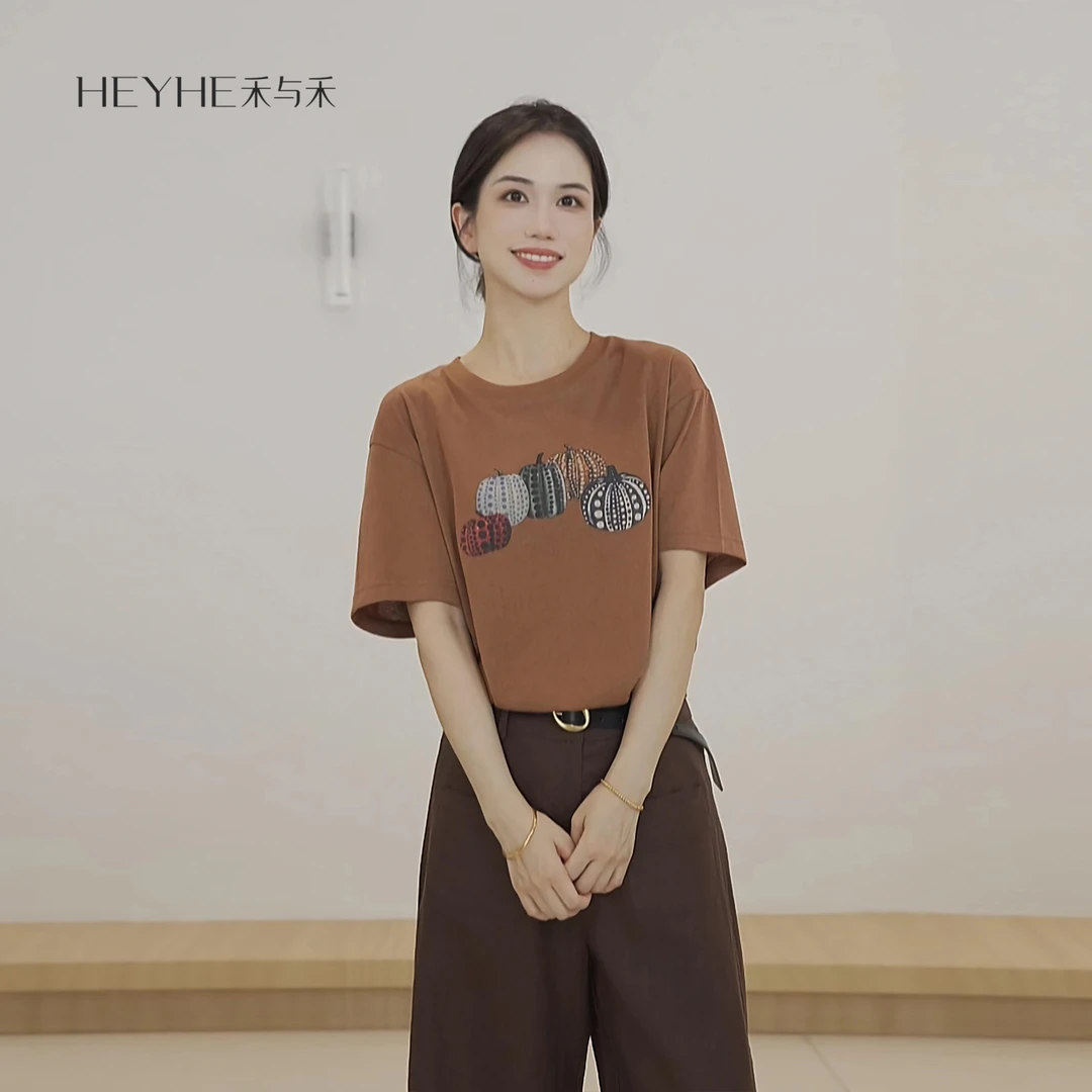 小禾【南瓜T】设计师彩色南瓜简约休闲百搭显瘦圆领短袖