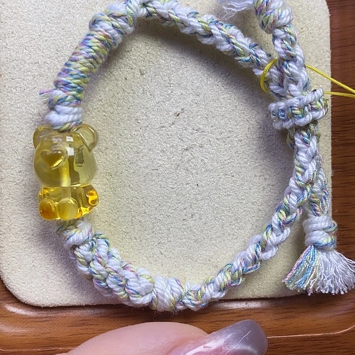 橄榄核吊坠小熊手串