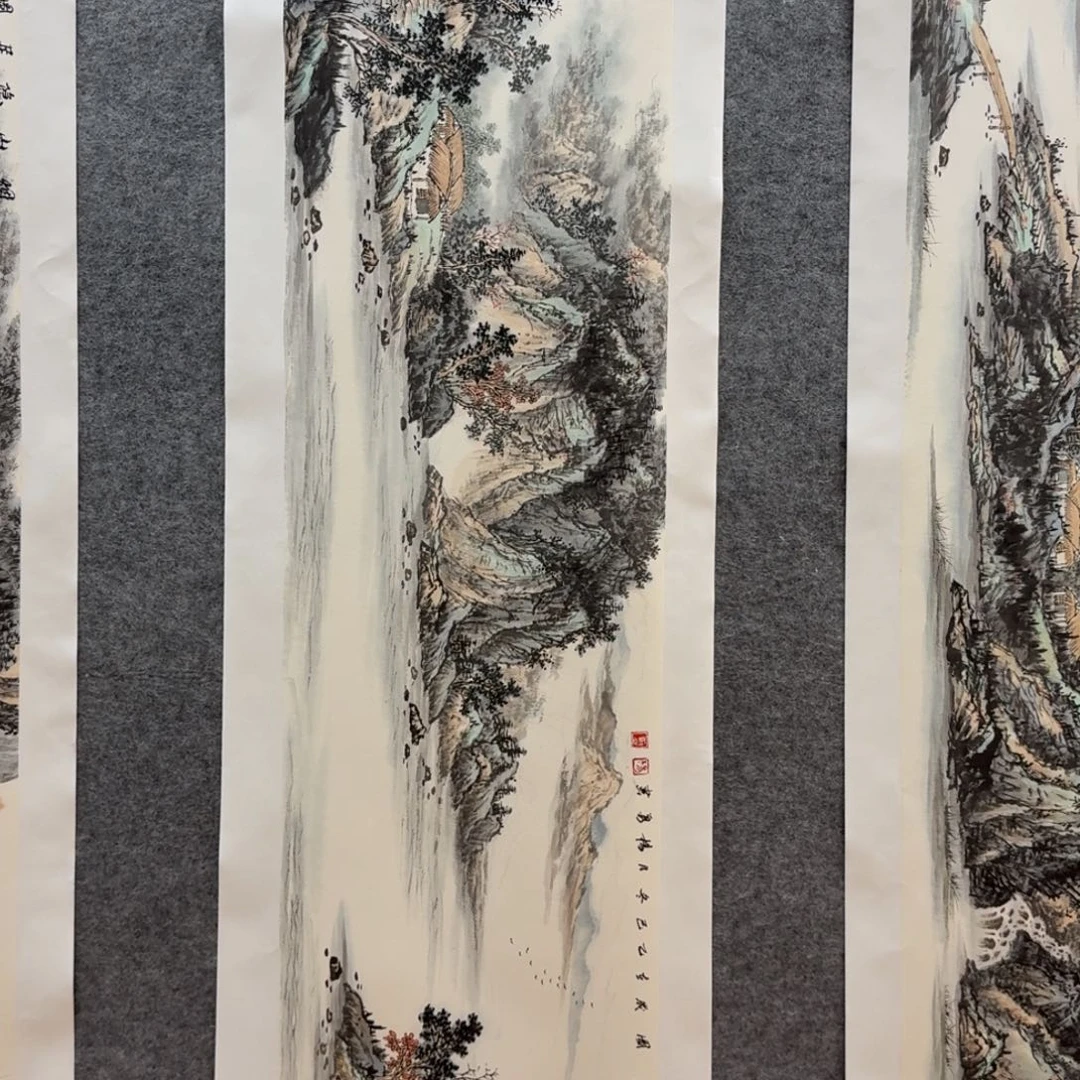 国画杨勇四尺对开作品