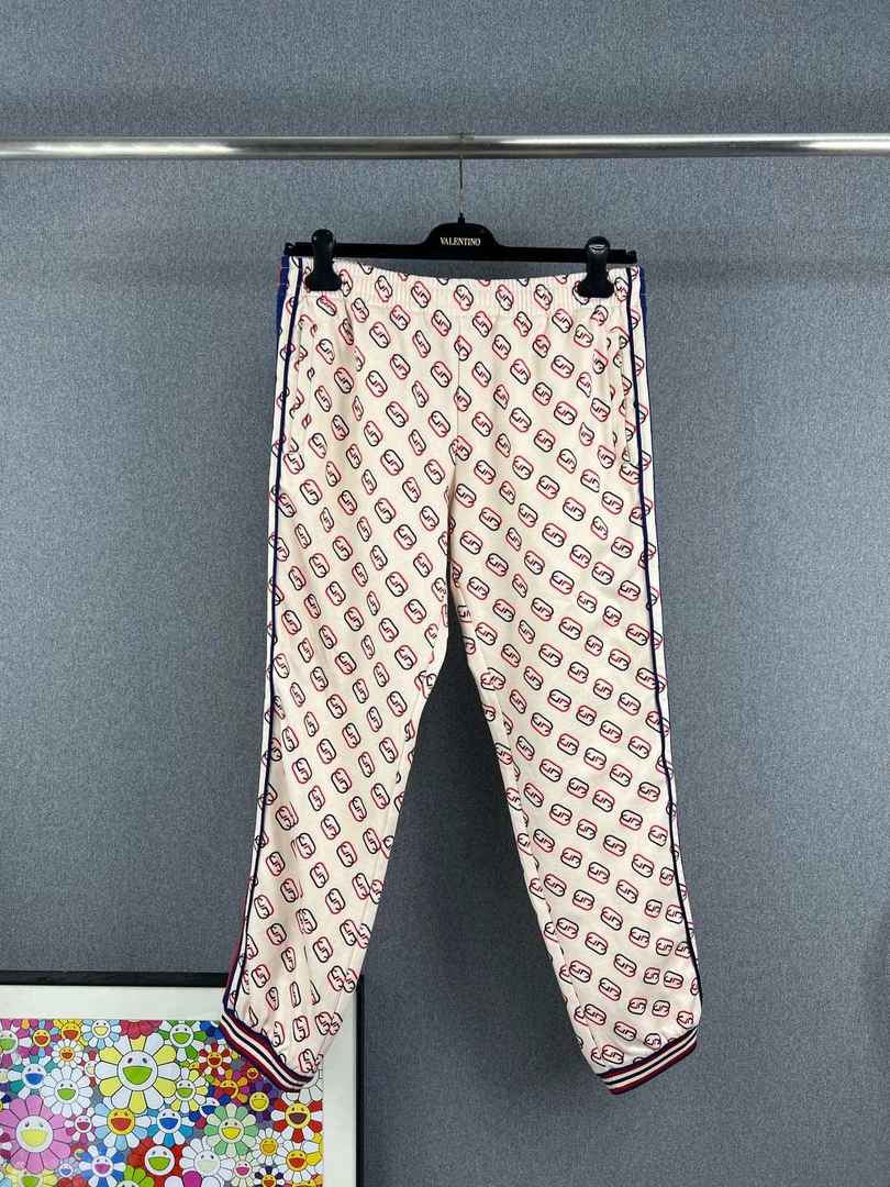 99新 GUCCI/古驰 GUCCI古驰红蓝织带双G长裤 卫裤 L码 99新13178