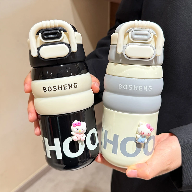 双饮保温杯男女士高颜值2025新款水杯儿童学生上学专用小巧吸管杯