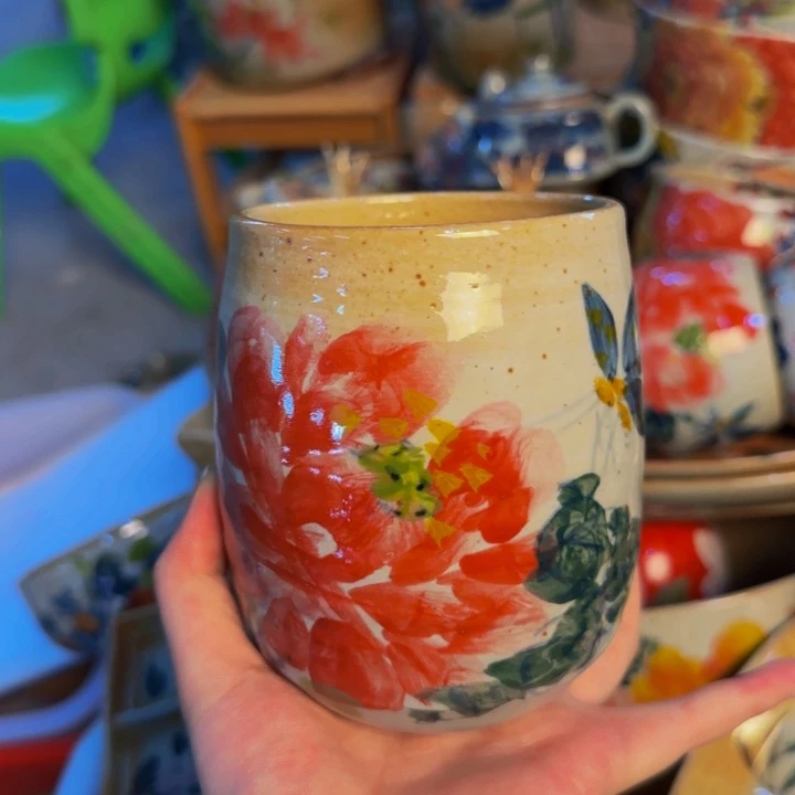 瓷片手工手绘细微不一样