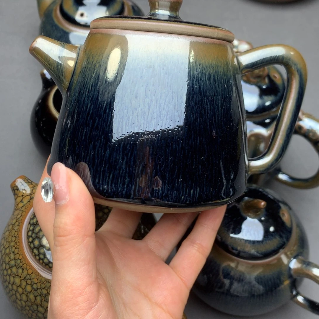 茶盏半**禅建盏建盏铁胎茶壶