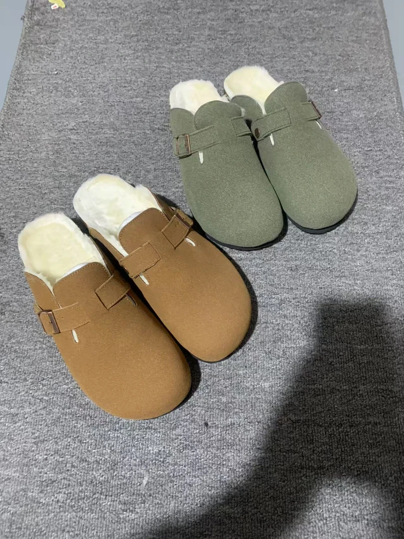 大厂 处理 加毛和不加毛款男女情侣款博肯鞋半托018