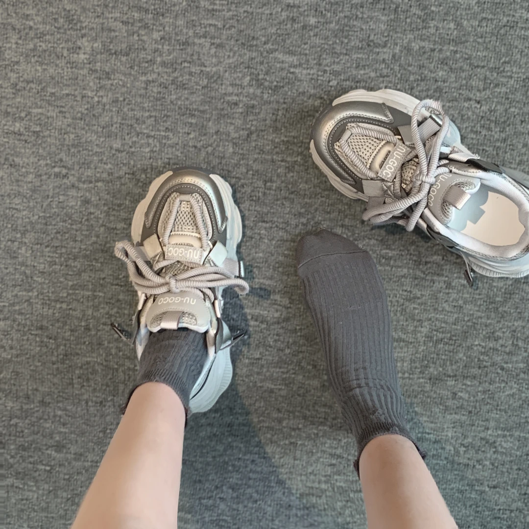 【刘叮咚女鞋】贾不假显脚小炸街厚底老爹鞋女2024年新款休闲运动鞋