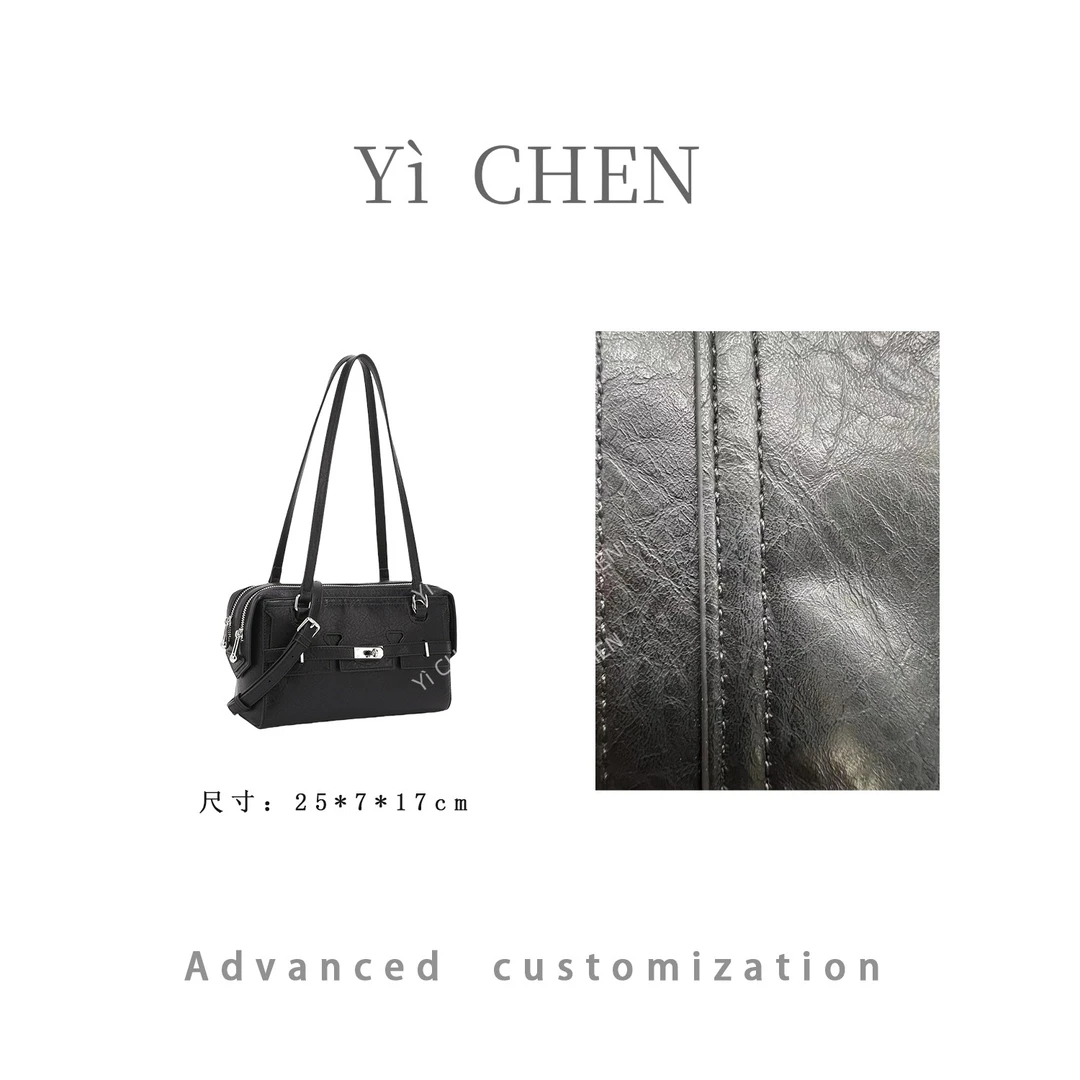 【Yì CHEN】QYX-9832-黑色 简约时尚女士新款轻奢单肩斜跨包
