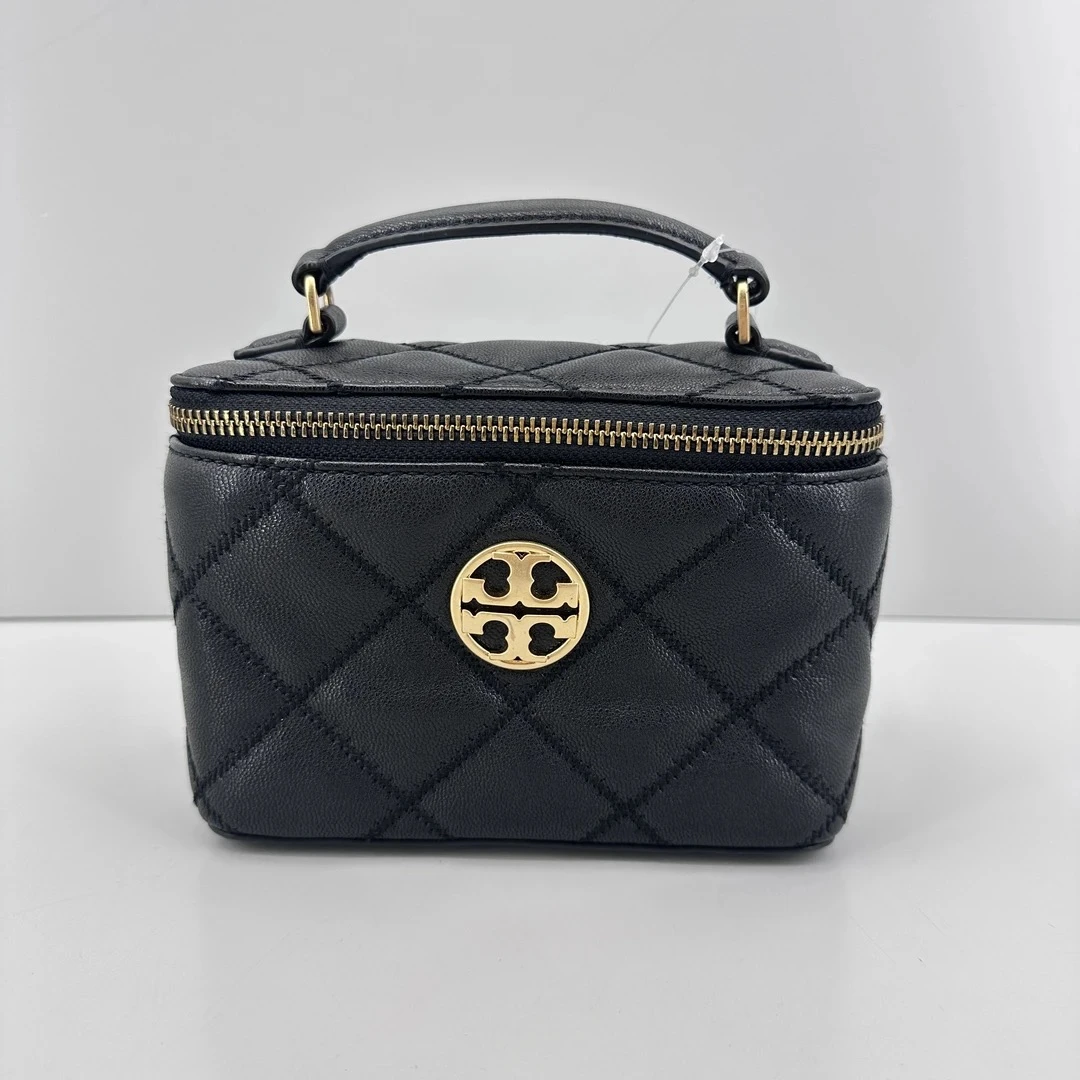 95新 TORY BURCH/汤丽柏琦 willa黑色迷你盒子包17*12*8cmE021515