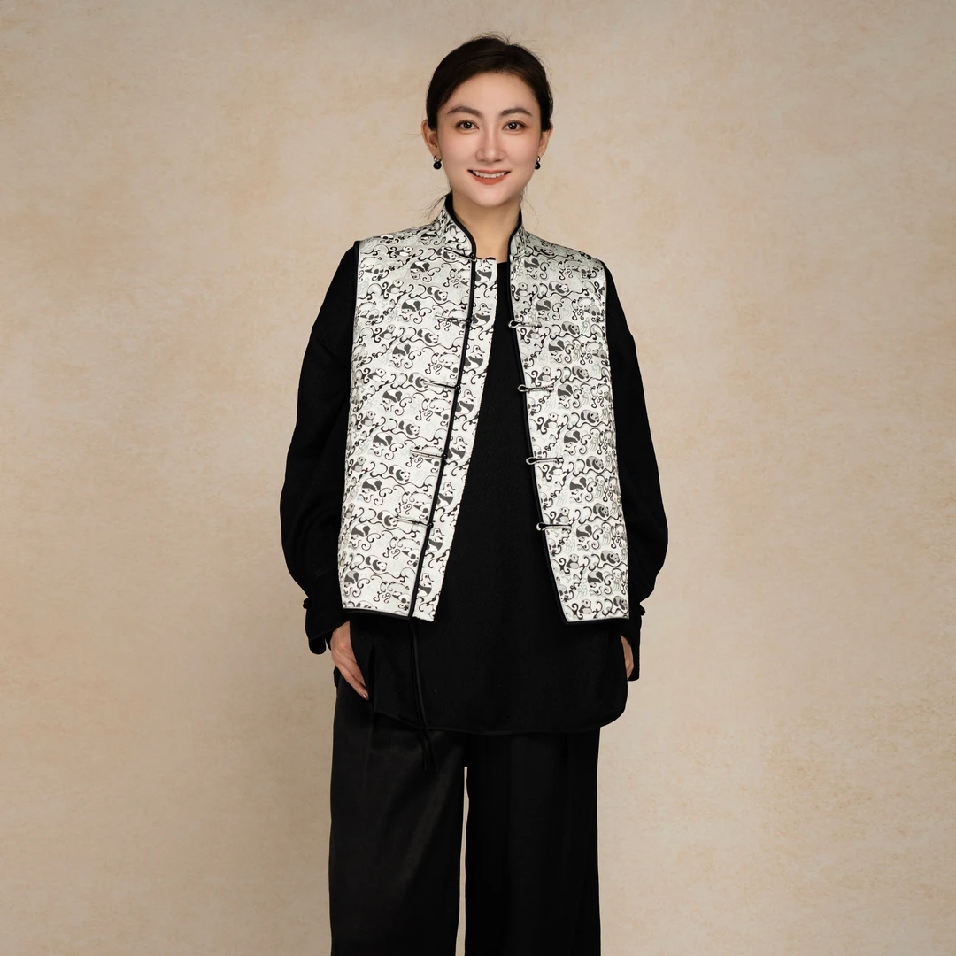 【栖香锦】锦衣天承古蜀锦熊猫马甲