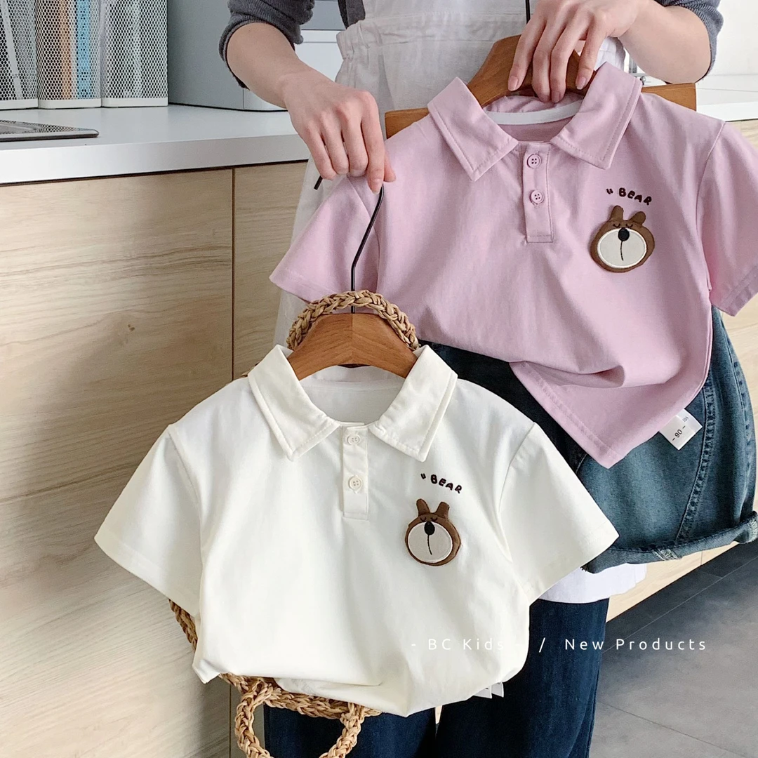 儿童POLO衫2025夏季可爱立体小熊男童短袖t韩版夏装上衣H0166