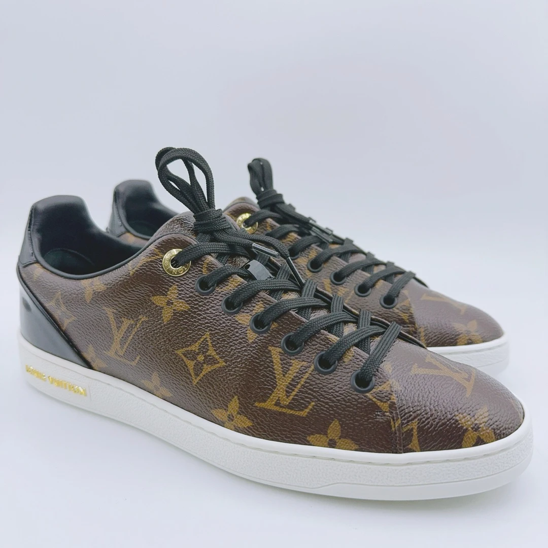 99新 LouisVuitton/路易威登 38.5码/经典棕色老花满印板鞋/