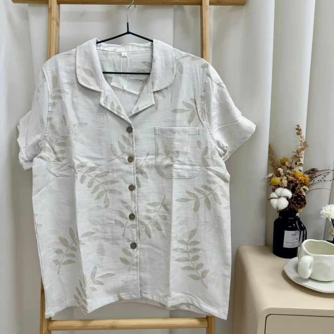 睡衣【叶语 套装】高端轻奢成人夏季短袖睡衣