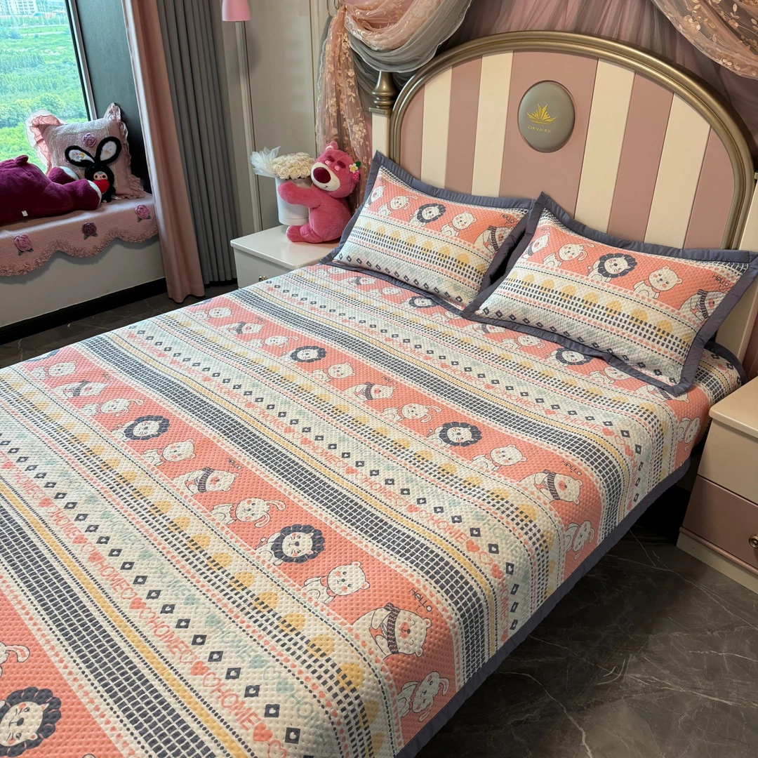 【四季款加厚】床盖柔软亲肤透气水洗斜纹面料防滑床单不跑床可机洗