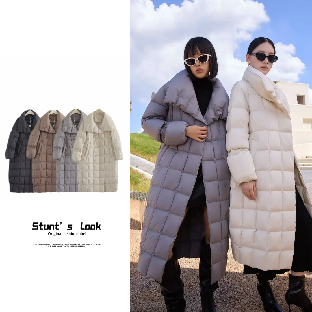 小众设计师款方形领长款羽绒服中长款冬季新款1314