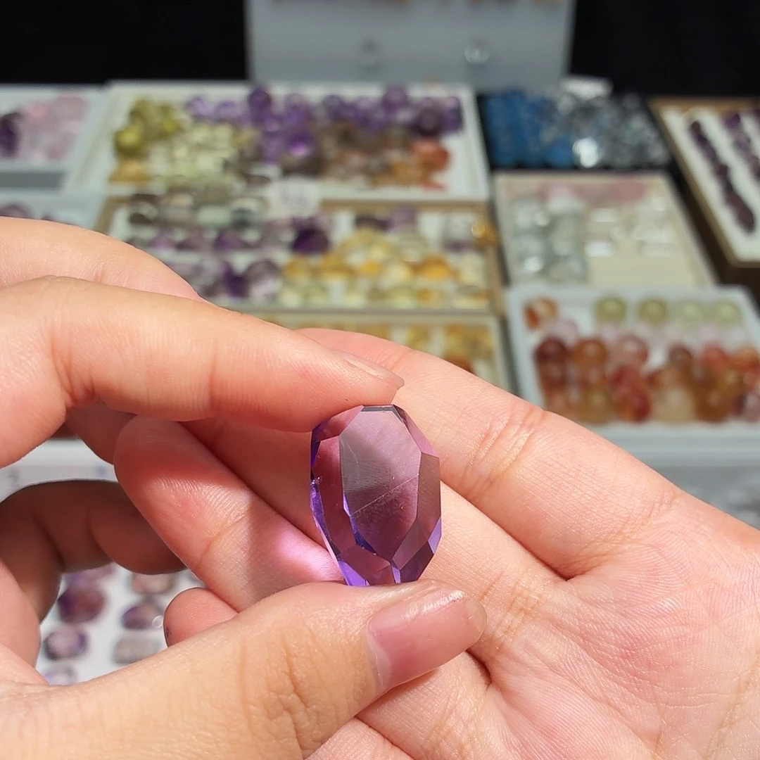 水晶未镶嵌吊坠(不含链)紫水 随形 打孔定制不退换