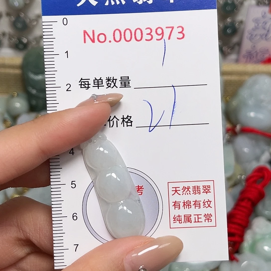 翡翠未镶嵌颈饰豆子