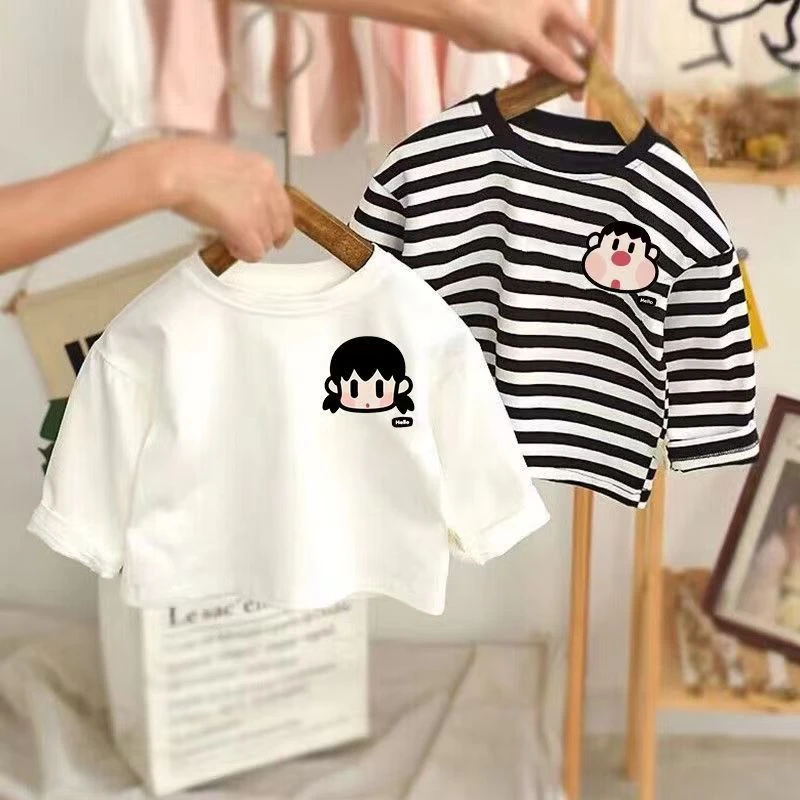 儿童长袖T恤春秋新款纯棉男女童卡通中小童上衣宝宝洋气打底衫潮T