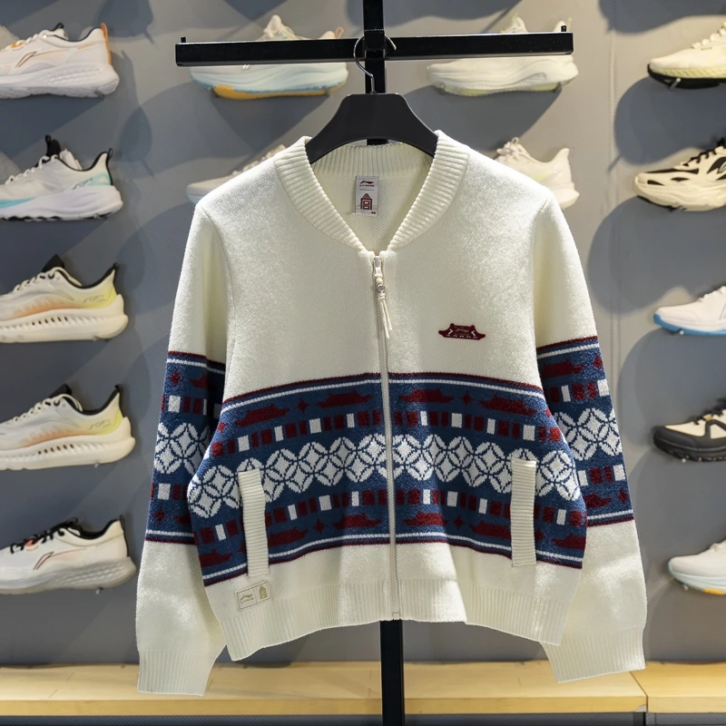 李宁中国文化系列故宫联名开衫编织衫女2026冬季新款运动休闲外套