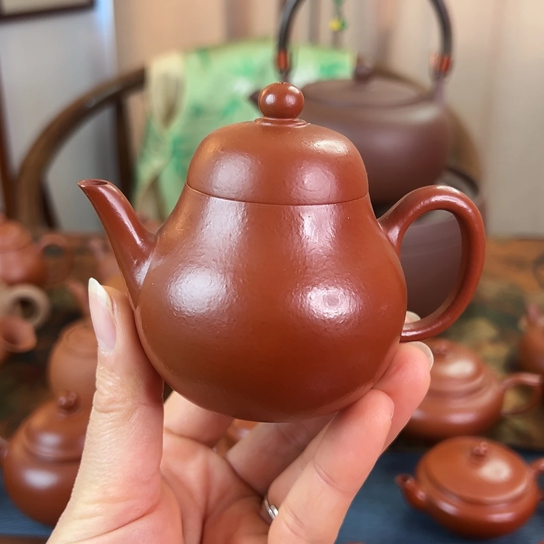 紫砂茶壶精品 梨 朱泥 130cc