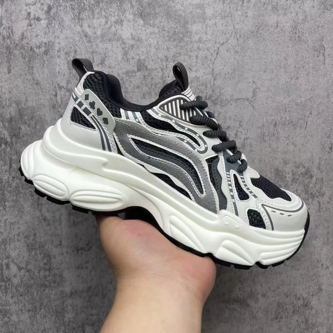 海豚欧洲站夏季新款舒适透气运动休闲鞋网红同款厚底增高老爹鞋