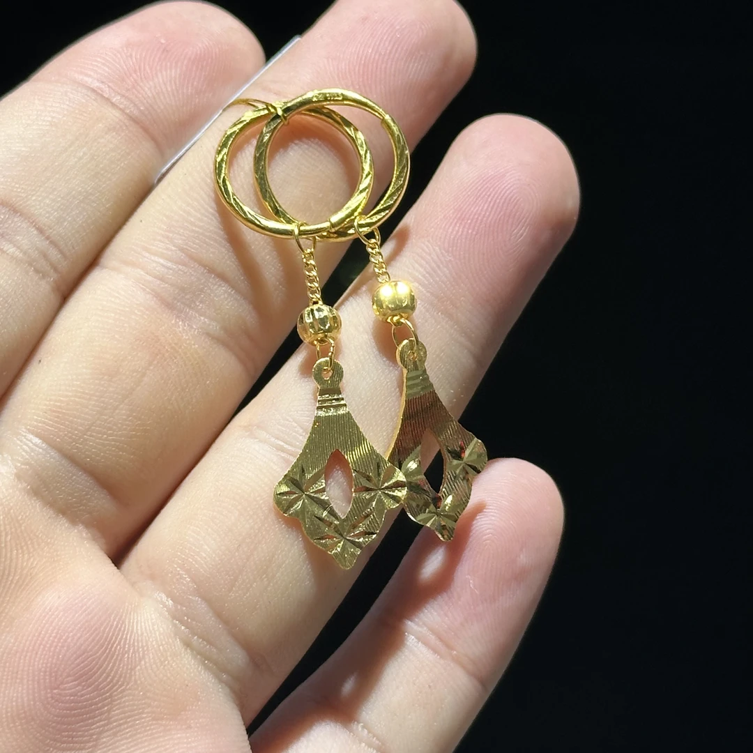 足金9999 菱形耳坠 5.033